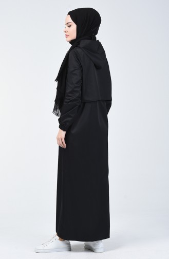 Abaya Sport à Poche 09055-02 Noir 09055-02