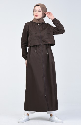 Abaya Sport à Poche 09055-03 Brun 09055-03