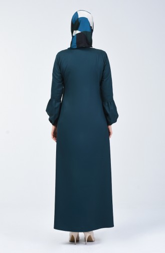 Abaya à Fermeture 2137-03  Vert émeraude 2137-03