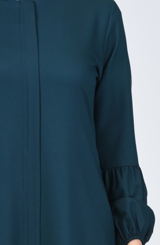 Abaya à Fermeture 2137-03  Vert émeraude 2137-03