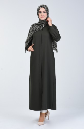 Abaya à Fermeture 2137-04 Khaki 2137-04