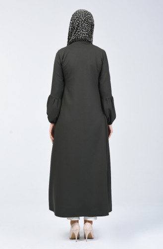 Abaya à Fermeture 2137-04 Khaki 2137-04