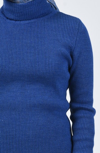 Pull Tricot Col Roulé 4195-02 Bleu Roi 4195-02