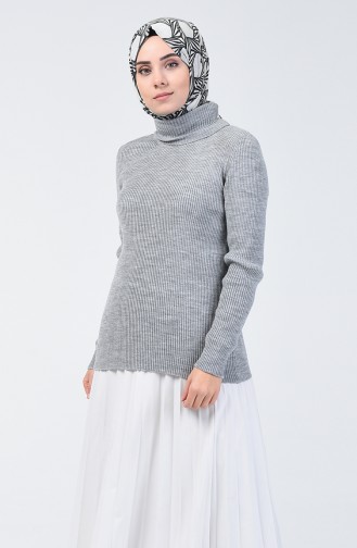 Pull Tricot Col Roulé 4195-04 Gris 4195-04