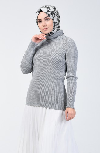 Pull Tricot Col Roulé 4195-04 Gris 4195-04