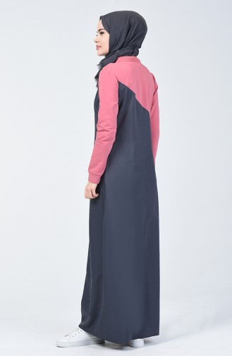 Grau Hijab Kleider 09052-02