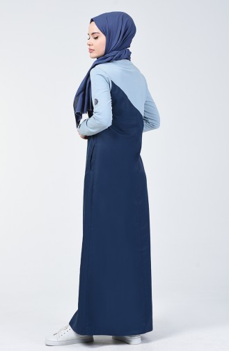 Dunkelblau Hijab Kleider 09052-03