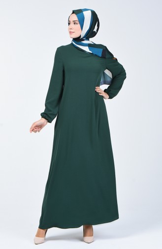 Kleid mit elastischer Arm aus Aerobin Stoff 0061-09 Smaragdgrün 0061-09