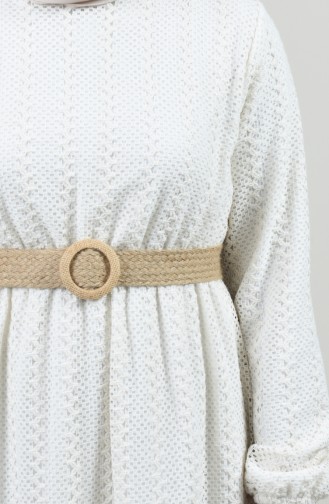 Belted Dress 7060-01 Ecru 7060-01