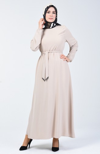 Beige Hijab Dress 8091-03