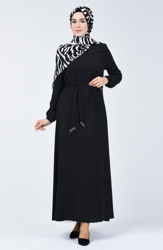 Schwarz Hijab Kleider 8091-04