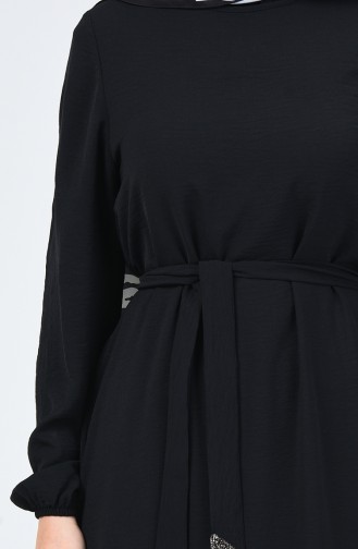 Aerobin Fabric Belted Dress 8091-04 Black 8091-04