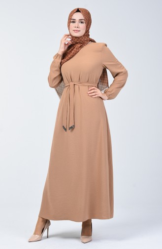 Caramel Hijab Dress 8091-08