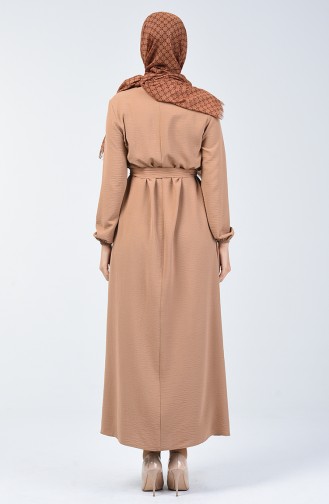 Caramel Hijab Dress 8091-08