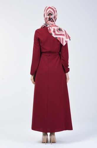 Weinrot Hijab Kleider 8091-09