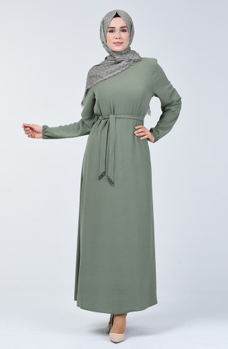 Khaki Hijab Kleider 8091-10