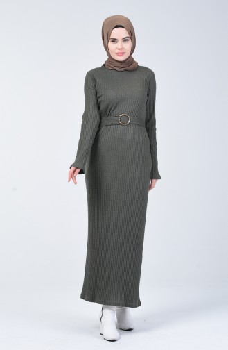 Khaki Hijab Dress 3141-01