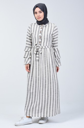 Ecru Hijab Dress 3013-01