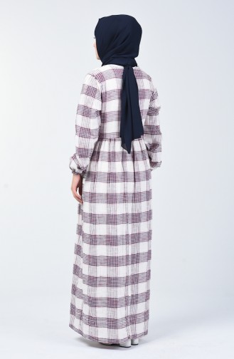 Weinrot Hijab Kleider 5030-02