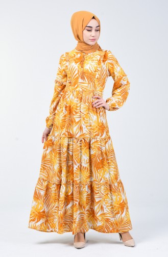 Mustard Hijab Dress 6030-01
