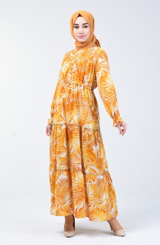 Mustard Hijab Dress 6033-04