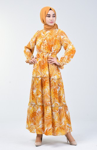 Mustard Hijab Dress 6033-04