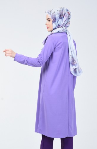 Düz Uzun Tunik 0558-13 Lila