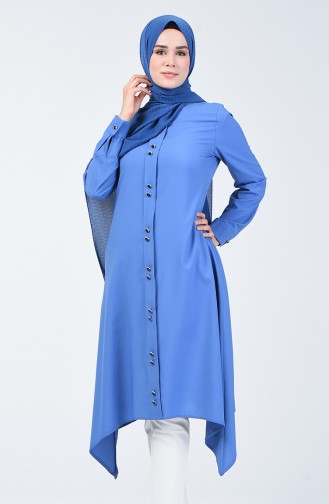 Düğme Detaylı Tunik 3169-06 İndigo 3169-06