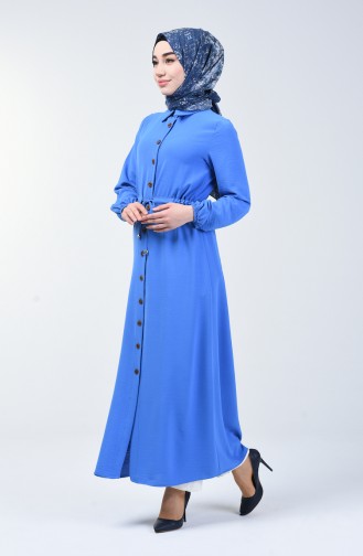 Blau Hijab Kleider 5388-07