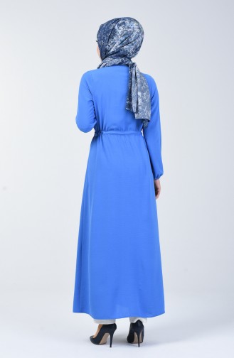 Blau Hijab Kleider 5388-07