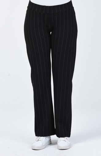 Striped wide Leg Pants 1511-01 Black 1511-01