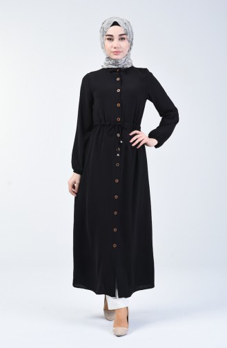 Schwarz Hijab Kleider 5388-01