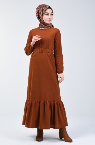 Tan Hijab Dress 1034-03