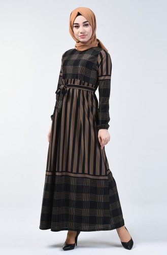 Brown Hijab Dress 5330-01
