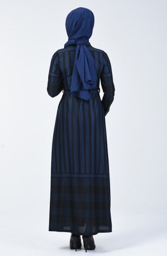 Blau Hijab Kleider 5330-03