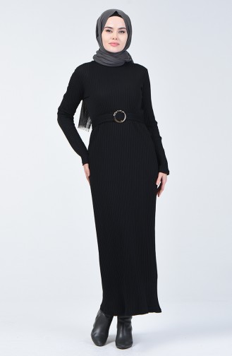Schwarz Hijab Kleider 3141-07