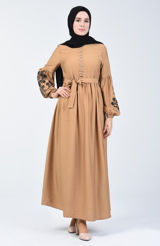 Keksfarbe Hijab Kleider 3012-01