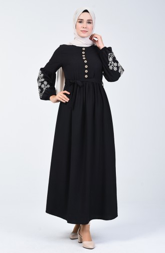 Schwarz Hijab Kleider 3012-03