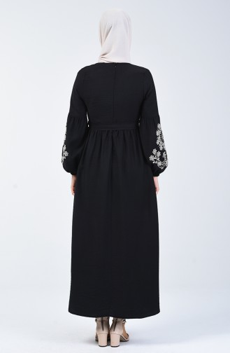 Schwarz Hijab Kleider 3012-03