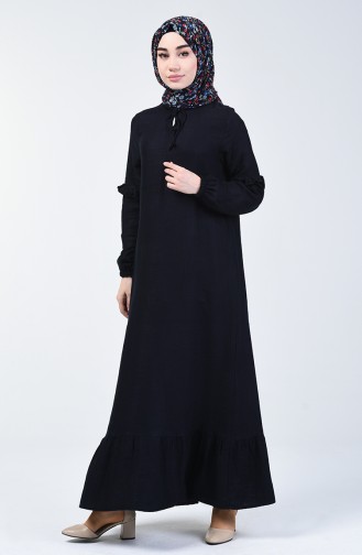 Navy Blue Hijab Dress 3015-04