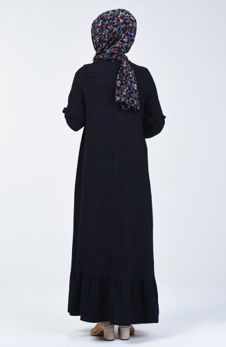 Dunkelblau Hijab Kleider 3015-04