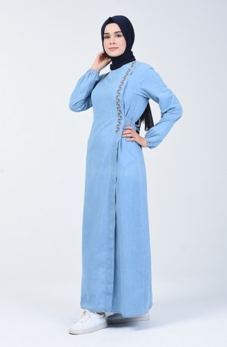 Ice Blue Hijab Dress 3652-01