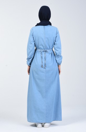 Ice Blue Hijab Dress 3652-01