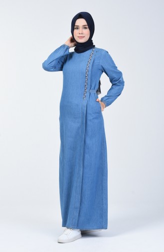 Robe Hijab Bleu Jean 3652-02