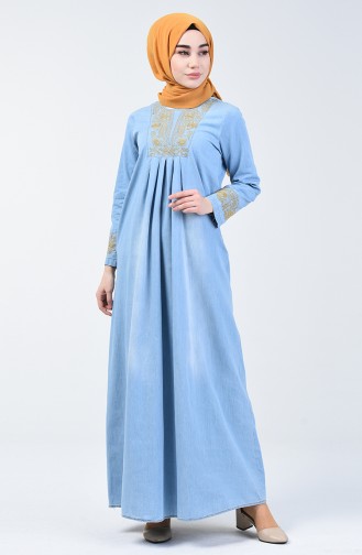 Ice Blue Hijab Dress 3658-01