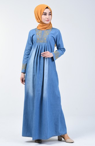 Denim Blue Hijab Dress 3658-02