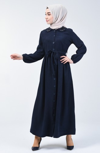 Dark Navy Blue Hijab Dress 5082-01