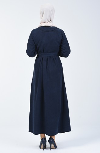 Dark Navy Blue İslamitische Jurk 5082-01