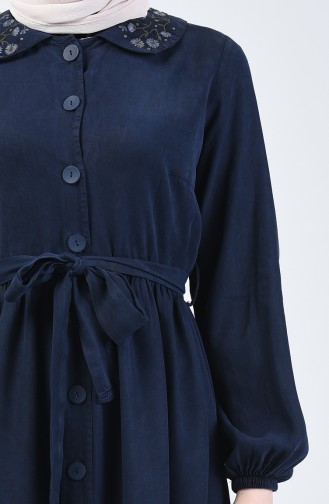 Dark Navy Blue Hijab Dress 5082-01