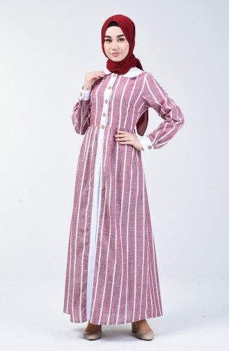 Claret Red Hijab Dress 6020-01